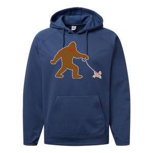 Bigfoot Walking Chihuahua Dog Performance Fleece Hoodie