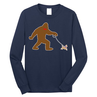 Bigfoot Walking Chihuahua Dog Long Sleeve Shirt