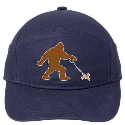 Bigfoot Walking Chihuahua Dog 7-Panel Snapback Hat