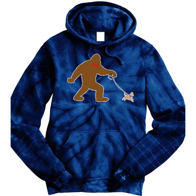 Bigfoot Walking Chihuahua Dog Tie Dye Hoodie