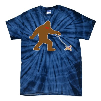 Bigfoot Walking Chihuahua Dog Tie-Dye T-Shirt