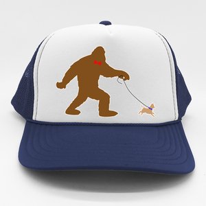 Bigfoot Walking Chihuahua Dog Trucker Hat