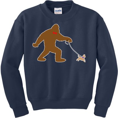 Bigfoot Walking Chihuahua Dog Kids Sweatshirt