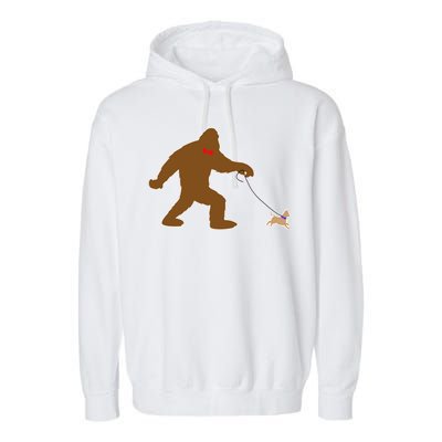 Bigfoot Walking Chihuahua Dog Garment-Dyed Fleece Hoodie