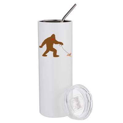 Bigfoot Walking Chihuahua Dog Stainless Steel Tumbler