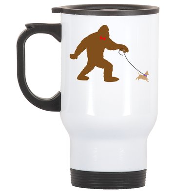 Bigfoot Walking Chihuahua Dog Stainless Steel Travel Mug