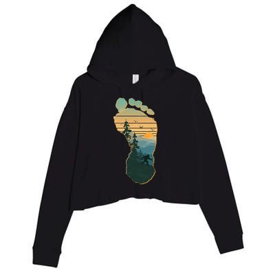 Bigfoot Wilderness Footprint Crop Fleece Hoodie