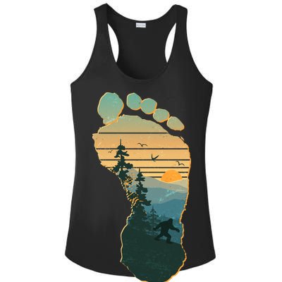 Bigfoot Wilderness Footprint Ladies PosiCharge Competitor Racerback Tank