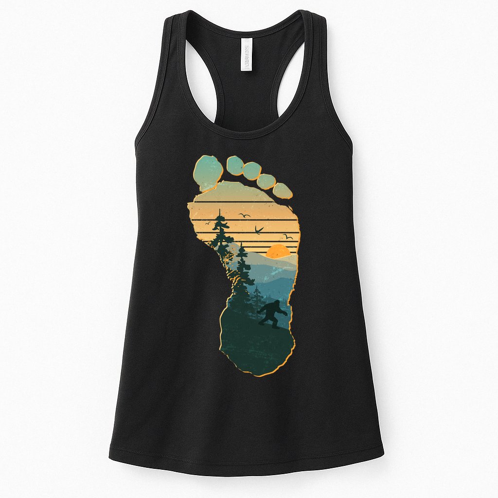 Bigfoot Wilderness Footprint Womens Tank Top