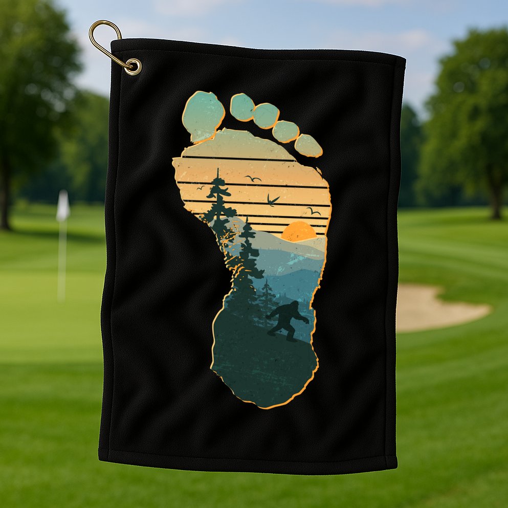 Bigfoot Wilderness Footprint Golf Towel