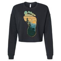 Bigfoot Wilderness Footprint Cropped Pullover Crew