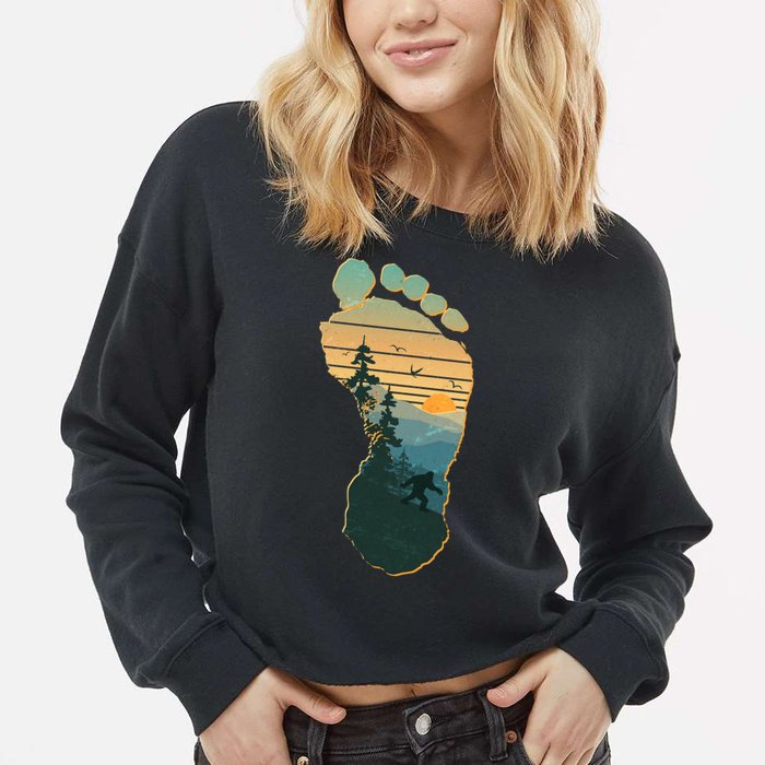 Bigfoot Wilderness Footprint Cropped Pullover Crew