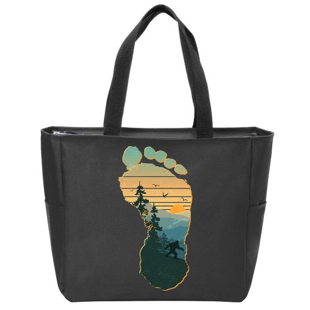 Bigfoot Wilderness Footprint Zip Tote Bag