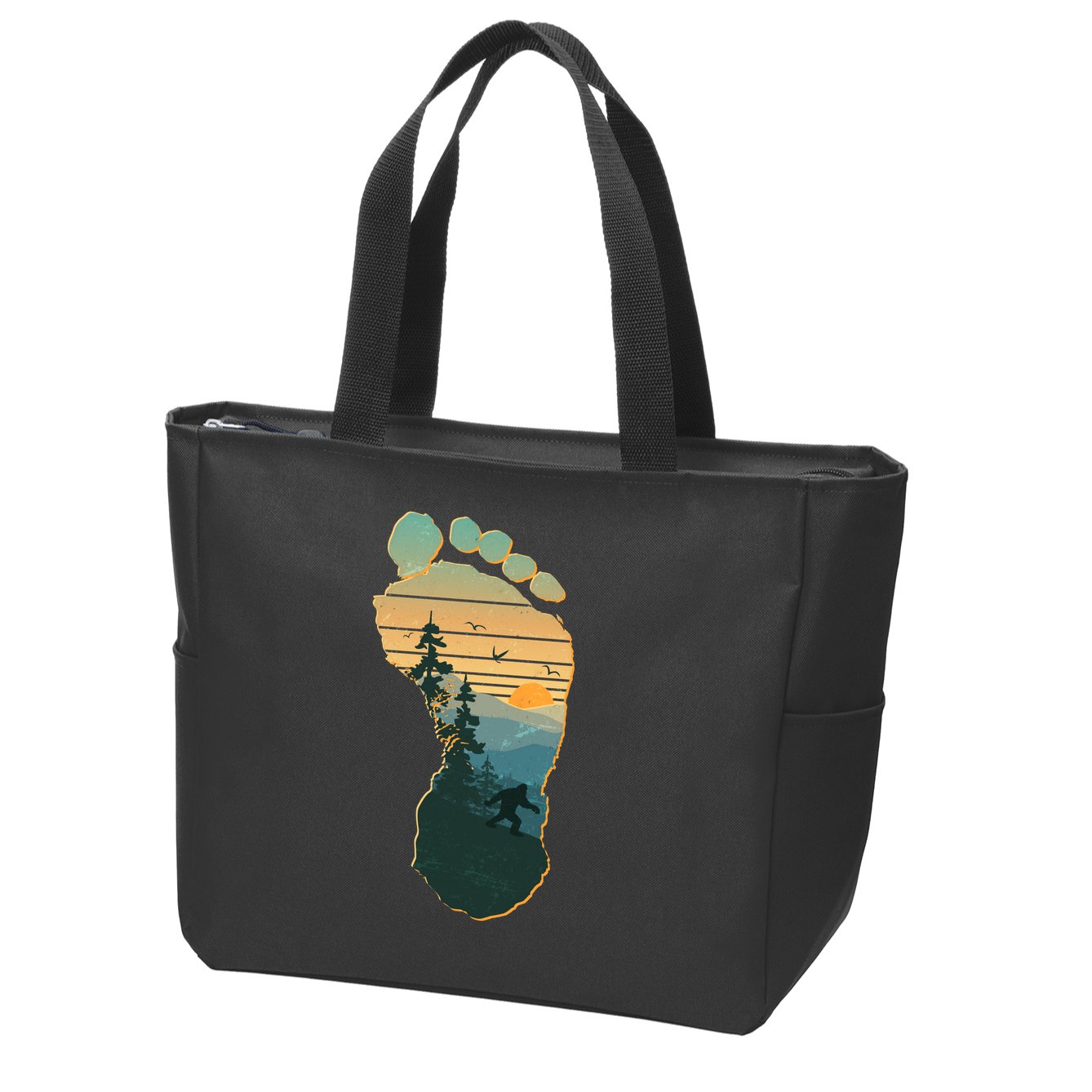 Bigfoot Wilderness Footprint Zip Tote Bag