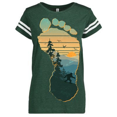 Bigfoot Wilderness Footprint Enza Ladies Jersey Football T-Shirt