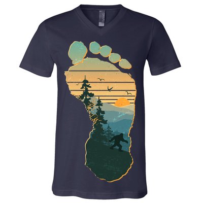 Bigfoot Wilderness Footprint V-Neck T-Shirt