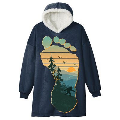 Bigfoot Wilderness Footprint Hooded Wearable Blanket