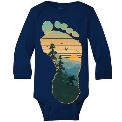 Bigfoot Wilderness Footprint Baby Long Sleeve Bodysuit