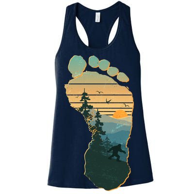 Bigfoot Wilderness Footprint Women's Racerback Tank