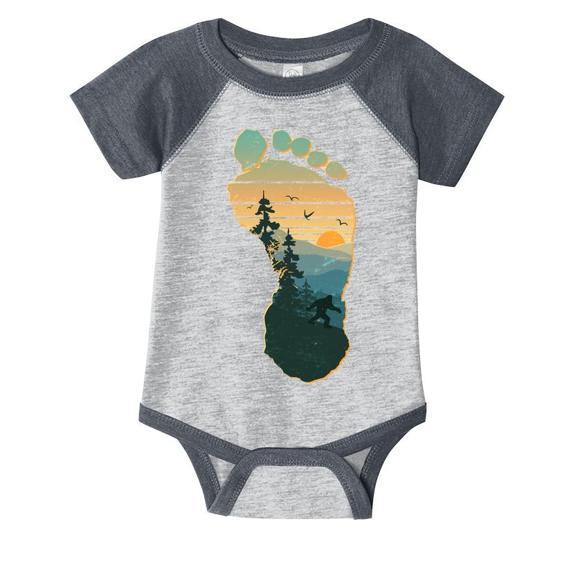 Bigfoot Wilderness Footprint Infant Baby Jersey Bodysuit
