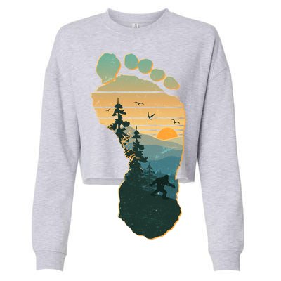 Bigfoot Wilderness Footprint Cropped Pullover Crew