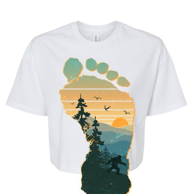 Bigfoot Wilderness Footprint Bella+Canvas Jersey Crop Tee