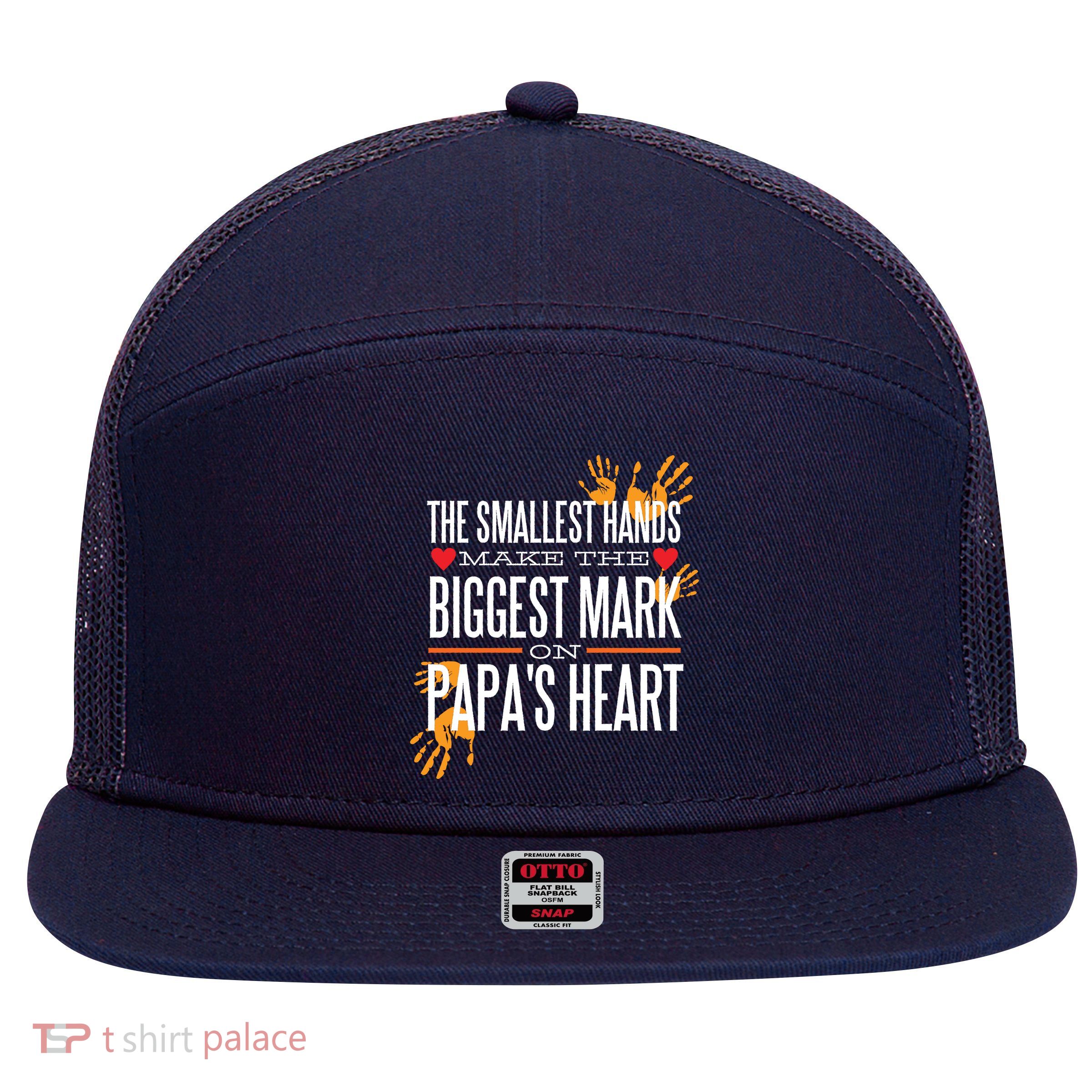 Biggest Mark Papa's Heart  7 Panel Mesh Trucker Snapback Hat