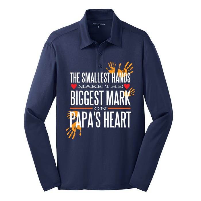 Biggest Mark Papa's Heart  Silk Touch Performance Long Sleeve Polo