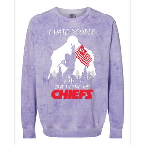 Bigfoot I Hate People But I Love My Kansas City Colorblast Crewneck Sweatshirt