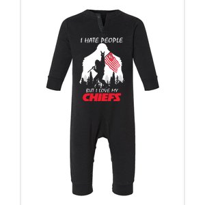 Bigfoot I Hate People But I Love My Kansas City Infant Fleece One Piece