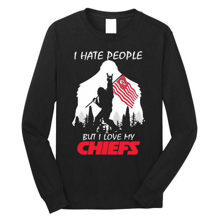 Bigfoot I Hate People But I Love My Kansas City Long Sleeve Shirt