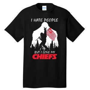 Bigfoot I Hate People But I Love My Kansas City Tall T-Shirt