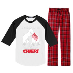 Bigfoot I Hate People But I Love My Kansas City Raglan Sleeve Pajama Set