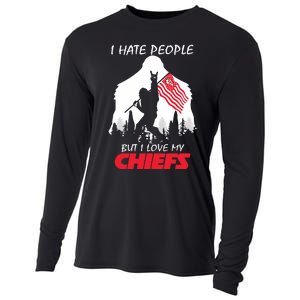 Bigfoot I Hate People But I Love My Kansas City Cooling Performance Long Sleeve Crew