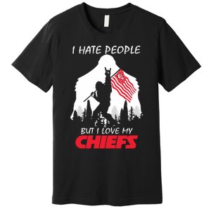 Bigfoot I Hate People But I Love My Kansas City Premium T-Shirt