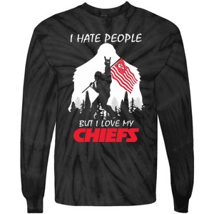 Bigfoot I Hate People But I Love My Kansas City Tie-Dye Long Sleeve Shirt