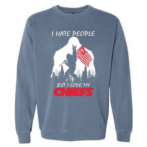 Bigfoot I Hate People But I Love My Kansas City Garment-Dyed Sweatshirt