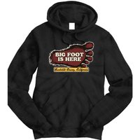 Bigfoot Is Here! Sasquatch Cryptozoology Tie Dye Hoodie