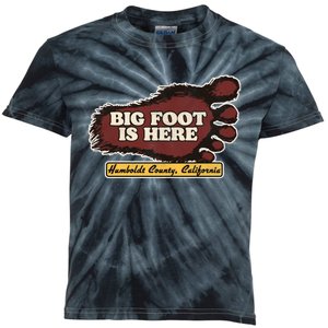 Bigfoot Is Here! Sasquatch Cryptozoology Kids Tie-Dye T-Shirt