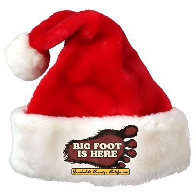 Bigfoot Is Here! Sasquatch Cryptozoology Premium Christmas Santa Hat