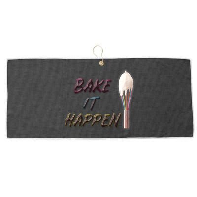 Bake It Happen Cooking Baking Cake Cookies Pun Meaningful Gift Large Microfiber Waffle Golf Towel