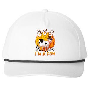 Boo I'm Halloween Cow Cute Cow Wearing Witch's Hat Skulls Snapback Five-Panel Rope Hat