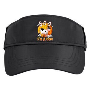 Boo I'm Halloween Cow Cute Cow Wearing Witch's Hat Skulls Adult Drive Performance Visor