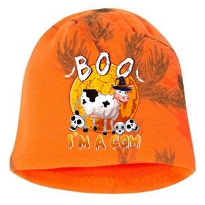 Boo I'm Halloween Cow Cute Cow Wearing Witch's Hat Skulls Kati - Camo Knit Beanie