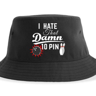 Bowling I Hate That Damn 10 Pin Sustainable Bucket Hat