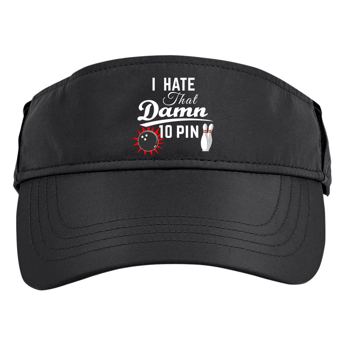 Bowling I Hate That Damn 10 Pin Adult Drive Performance Visor
