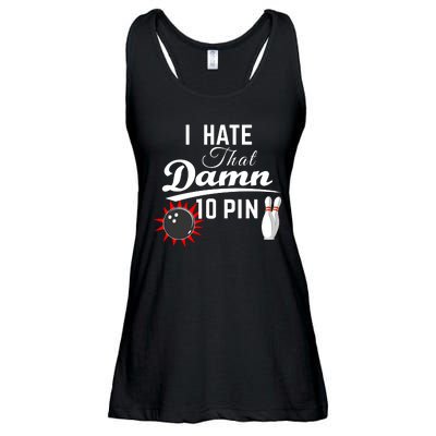 Bowling I Hate That Damn 10 Pin Ladies Essential Flowy Tank