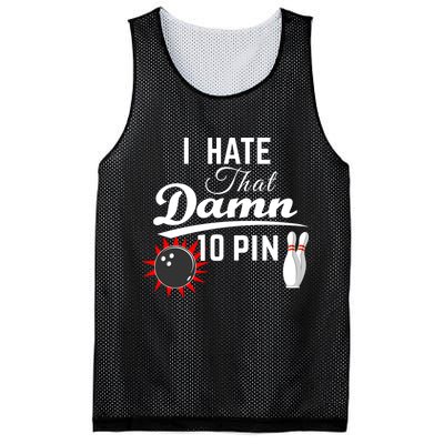 Bowling I Hate That Damn 10 Pin Mesh Reversible Basketball Jersey Tank