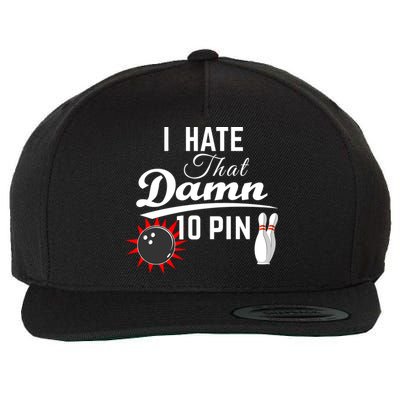 Bowling I Hate That Damn 10 Pin Wool Snapback Cap
