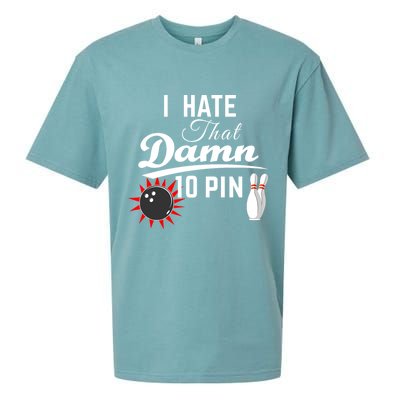 Bowling I Hate That Damn 10 Pin Sueded Cloud Jersey T-Shirt